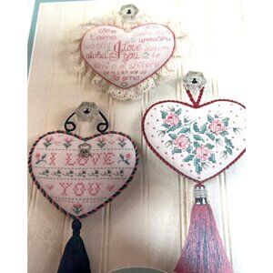Sue Hillis Designs "Be Mine Again" Heart Ornament Cross Stitch Pattern, Charms